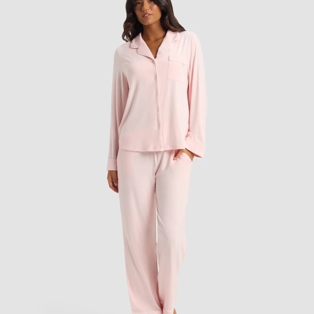 Cozy Earth Women's Bamboo Stretch-Knit Long Sleeve Pajama Set*Pink*Small*NWT*